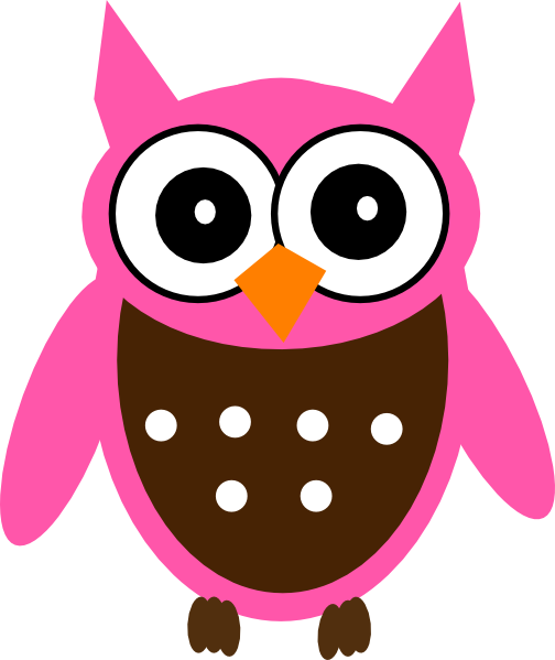Cute Pink Owl Svg Clip Arts 504 X 599 Px (504x599), Png Download
