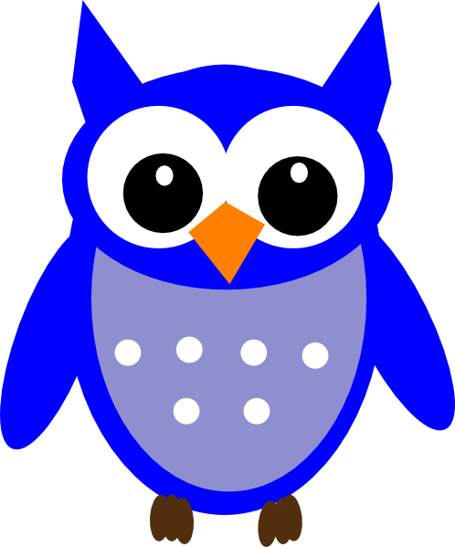Blue Hoot Owl Clip Art - Clip Art Hoot Owl (498x599), Png Download
