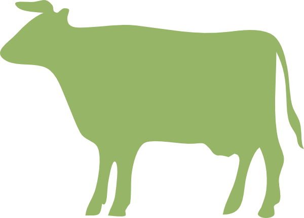 This Free Clip Arts Design Of Green Cow - Green Cow Silhouette (600x429), Png Download