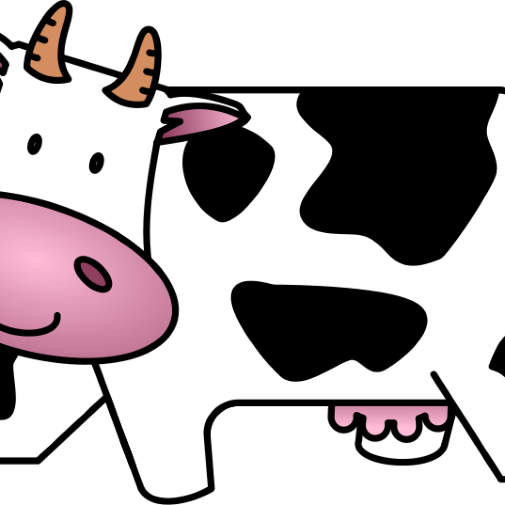 Cute Cow Clipart Free Cute Friendly Cartoon Cow Clip - Cute Cow Clipart Black And White (1024x1024), Png Download