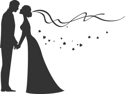 Love Honeymoon Png Png Images - People Getting Married Drawing (400x301), Png Download
