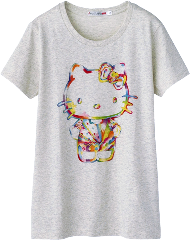 Sanrio × Uniqlo / Hello Kitty - T-shirt (750x952), Png Download
