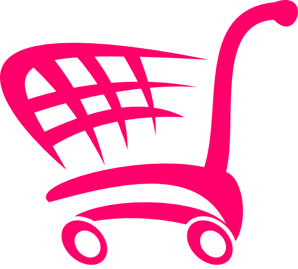 Pink Shopping Cart Clip Art At Clker - Icon Shop Cart Png (600x542), Png Download