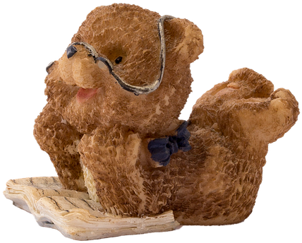 Bear, Book, Png, Ceramic, Isolated, Read, Brown, Funny - Books Reading Teddy Bear (795x720), Png Download