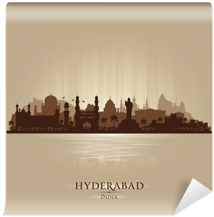Hyderabad India City Skyline Vector Silhouette Wall - Tangerine Indie Tadka Hyderabad Porcelain Mug Set, (400x400), Png Download
