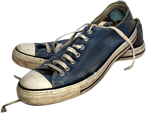 Eliminate Odors From Sneakers & Gym Bags - Old Sneakers (500x384), Png Download