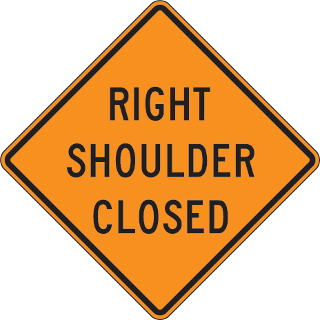 Under Construction Sign Png Pics Photos - Left Shoulder Closed Sign (464x464), Png Download