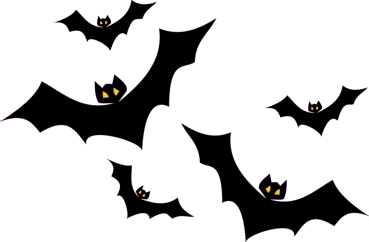 Travel, Bats Flying Flight Halloween Black Birds M - Bat Clipart (1280x840), Png Download
