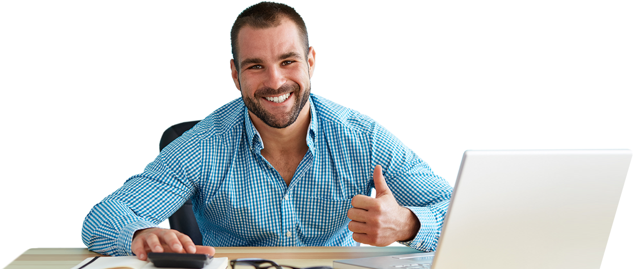 Accountant Marketing Made Easy - Thumbs Up Professional Man (1255x527), Png Download