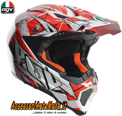 Casco Agv Ax 8 Evo Scratch White Orange - Agv Ax 8 Evo Scratch Xs (560x445), Png Download