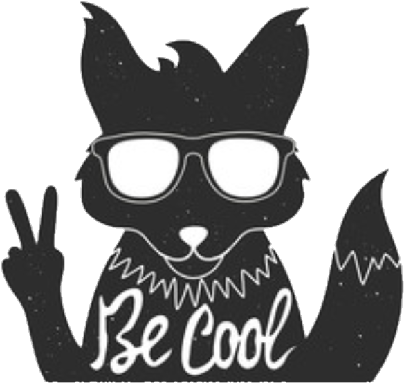 Foxy Fox Cool Sayings Quotes Words Svg Black And White - Peace Fox (691x672), Png Download