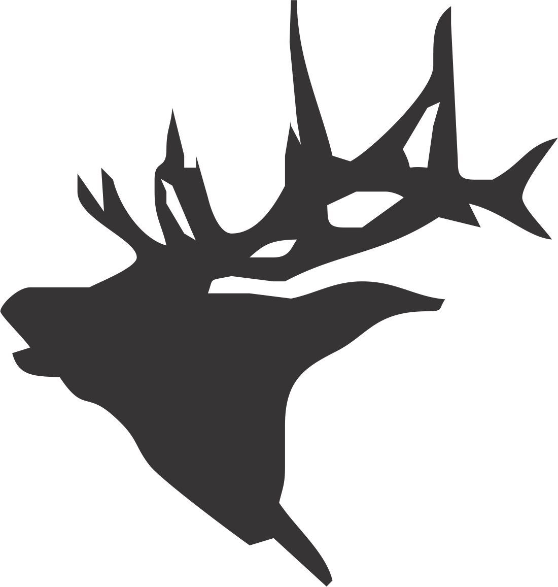 Elk Head Silhouette Clip Art - Logo (1100x1156), Png Download