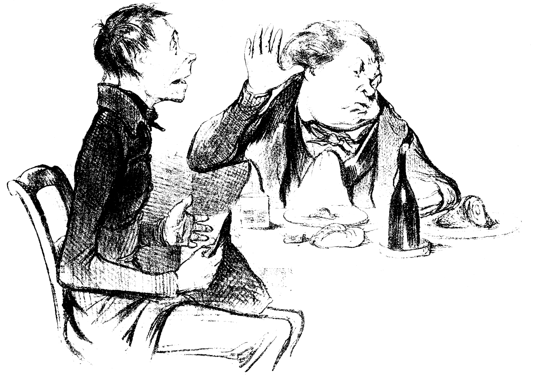 Mh 16 Daumier D047 À Table A - Laissez Moi Donc Tranquille, Bah! Bah! Est-ce Qu'on (1786x1262), Png Download