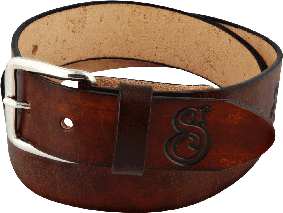 Antique Brown Og Script Leather Belt - Belt (1000x800), Png Download