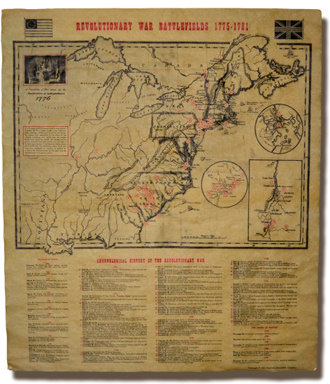 Revolutionary War Battlefields 1775-1781 - U.s. Revolutionary & Civil War Maps (519x616), Png Download