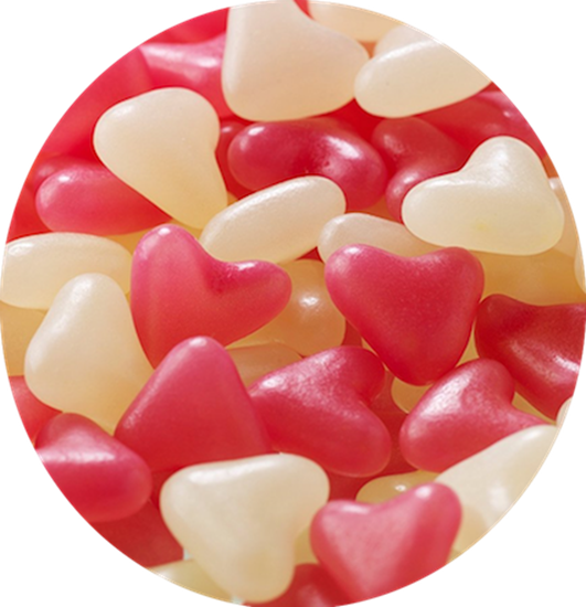 Picture Of Willetts Jelly Bean Love Hearts Pink/white - Pink Jelly Beans Heart Loves Sweets (531x550), Png Download