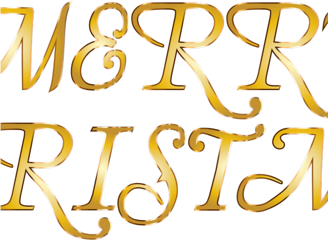 Merry Christmas Clipart Gold - Merry Christmas Null Background (640x480), Png Download