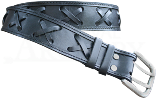 Crossed Leather Belt (550x549), Png Download