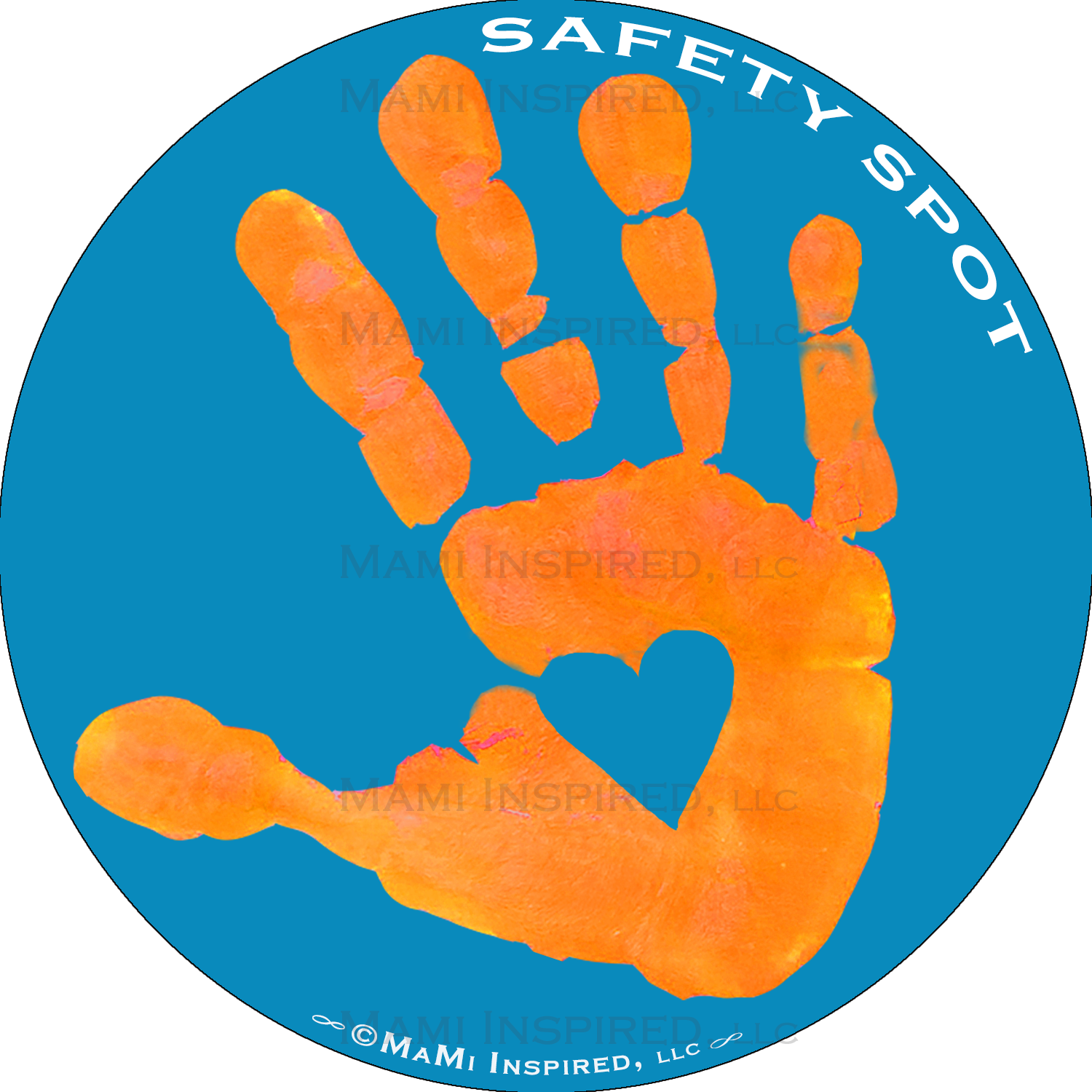 Safety Spot Orange Kids Hand Car Magnet Handprint Parking - Hand Car Magnet (1500x1500), Png Download