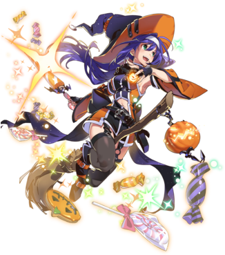 Mia Moonlit Witch Btlface C - Halloween Mia Fire Emblem (340x388), Png Download
