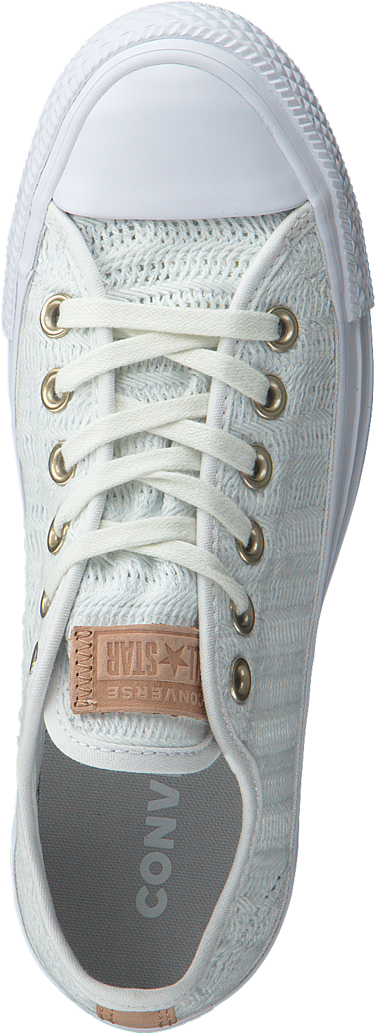 Women White Converse Sneakers Ctas Ox White/tan/mouse - Walking Shoe (559x1500), Png Download
