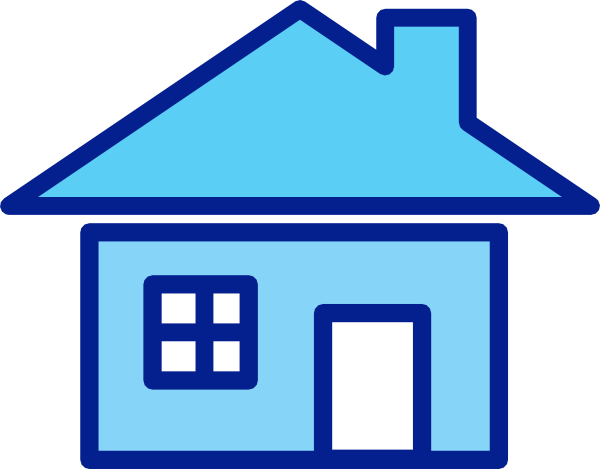 House Clipart Blue - Blue House Clipart (600x469), Png Download