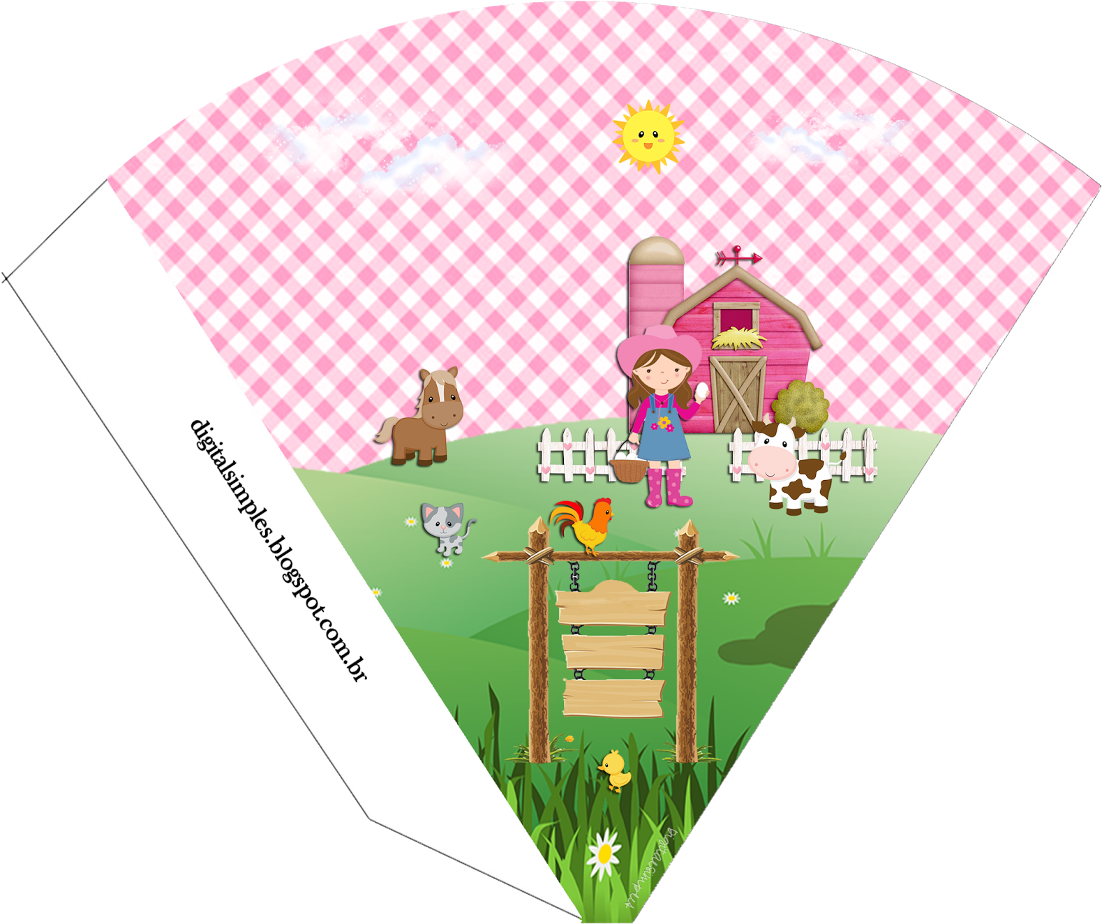 Caixinha Remédio Tema "fazendinha Menina" - Rr Boy's Gingham Personalized Melamine Plate (1600x1334), Png Download