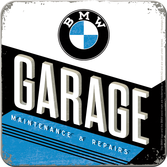 Nostalgic Art Metal Coaster Bmw Garage Retro Logo - Nostalgic-art 46145 Metal Coaster Bmw Garage (600x600), Png Download