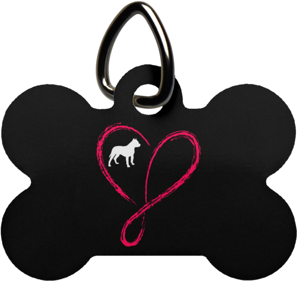 Heart Infinity Pit Bull Dog Bone Pet Tag - Pet Tag (600x600), Png Download