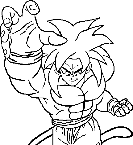 Super Saiyan Coloring Page - Ssj 5 Gocu Para Dibujar (600x470), Png Download
