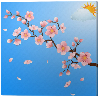 Blooming Cherry Blossom With Falling Petals - Cherry Blossom Light Background (400x400), Png Download