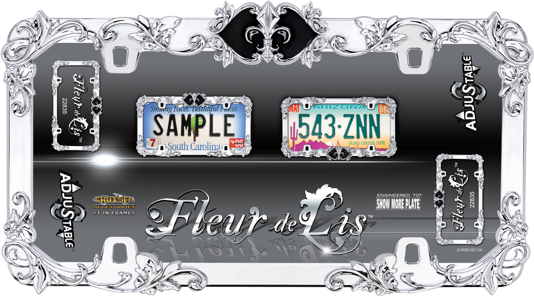 Fleur De Lis, Chrome/black (1200x670), Png Download