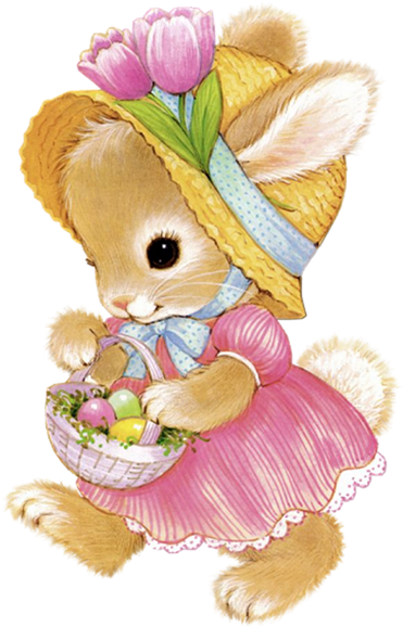 Cute Easter Bunny Girl Png Clipart Picture - Easter Bunny Girl Cartoon (397x600), Png Download