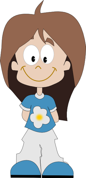 Girl Cartoon Clip Art At Clker - Student Girl Cartoon Png (288x593), Png Download