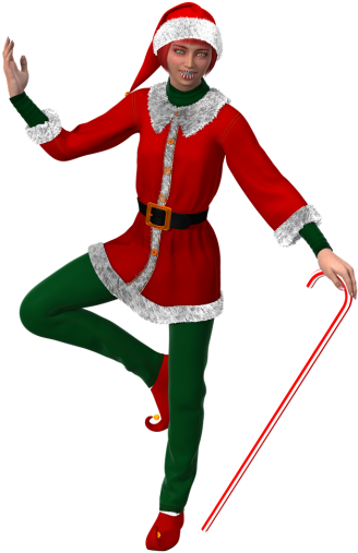 Woman, - Christmas Elf Transparent Png (500x666), Png Download