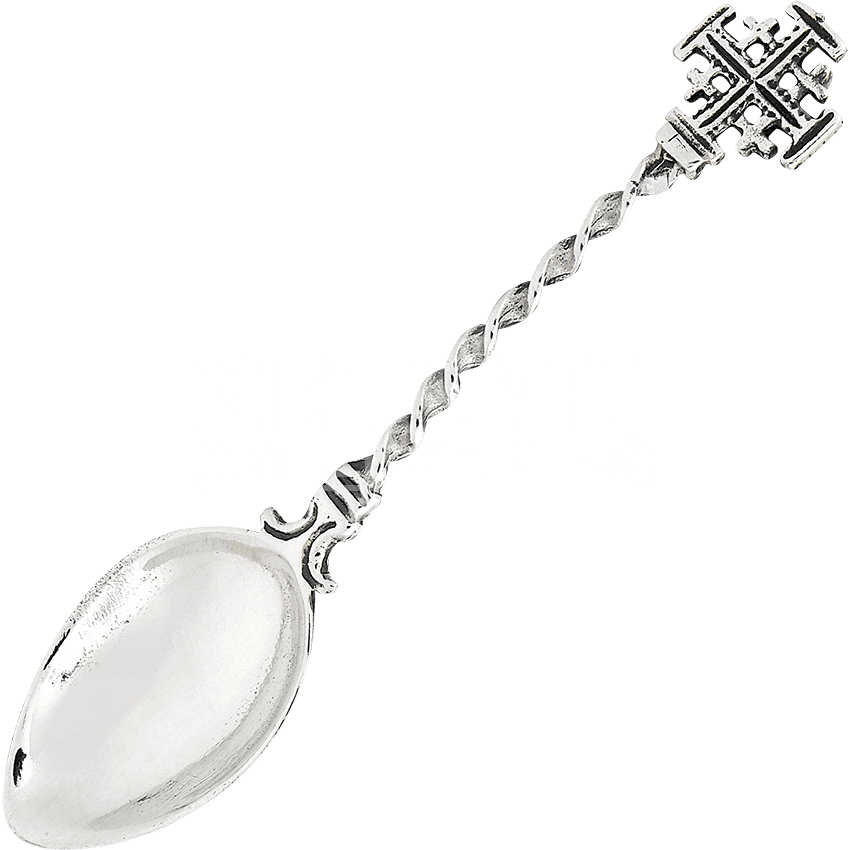 Sterling Silver Cross Salt Spoon - Salt Spoon (850x850), Png Download