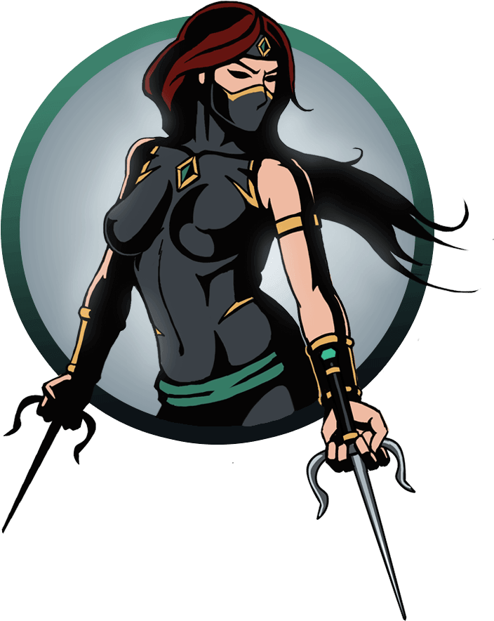 Ninja Girl Sai - Shadow Fight 2 Female Ninja (1112x1112), Png Download