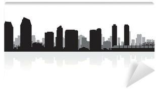 San Diego City Skyline Silhouette Wall Mural • Pixers® - San Diego Skyline Silhouette Vector (400x400), Png Download