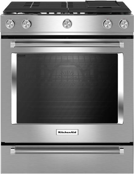 Image For Kitchenaid Freestanding Gas Range - Kitchenaid Gas Convection Range Ksgb900ess (519x804), Png Download