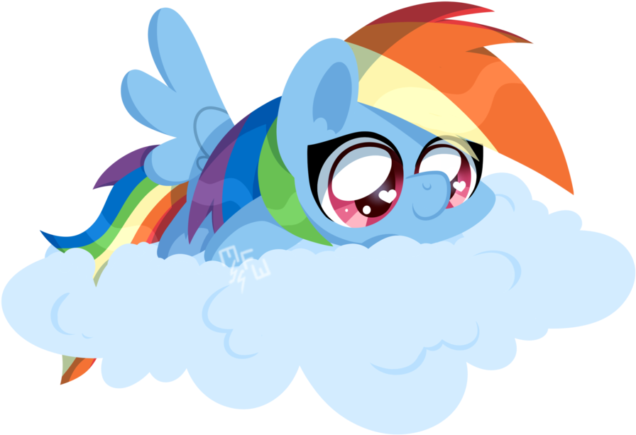 Musicfirewind, Chibi, Cloud, Cute, Heart Eyes, Paint - Rainbow Dash My Little Pony Cute (1024x715), Png Download