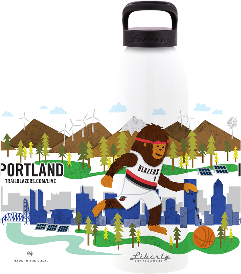 Portlandtrailblazers1 Small2 - Portable Network Graphics (1000x1048), Png Download