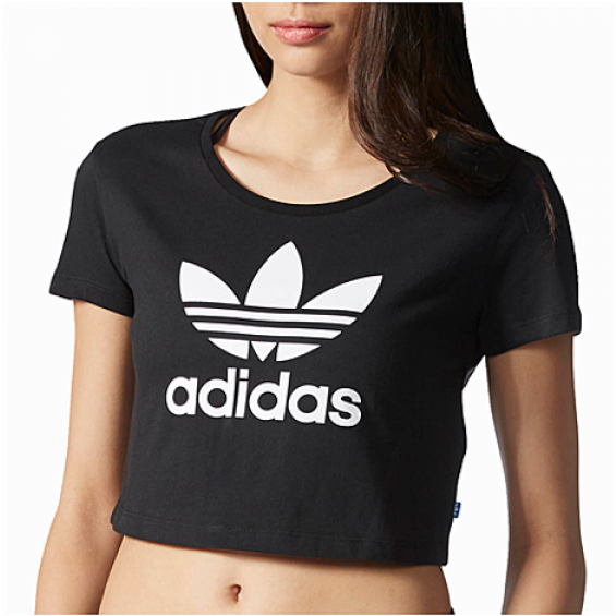 Adidas Originals Trefoil Slim Crop T-shirt - Adidas Crop Top T Shirt (600x600), Png Download