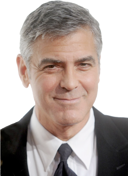 George Clooney Png File - Hair Cut For Old Men (426x600), Png Download