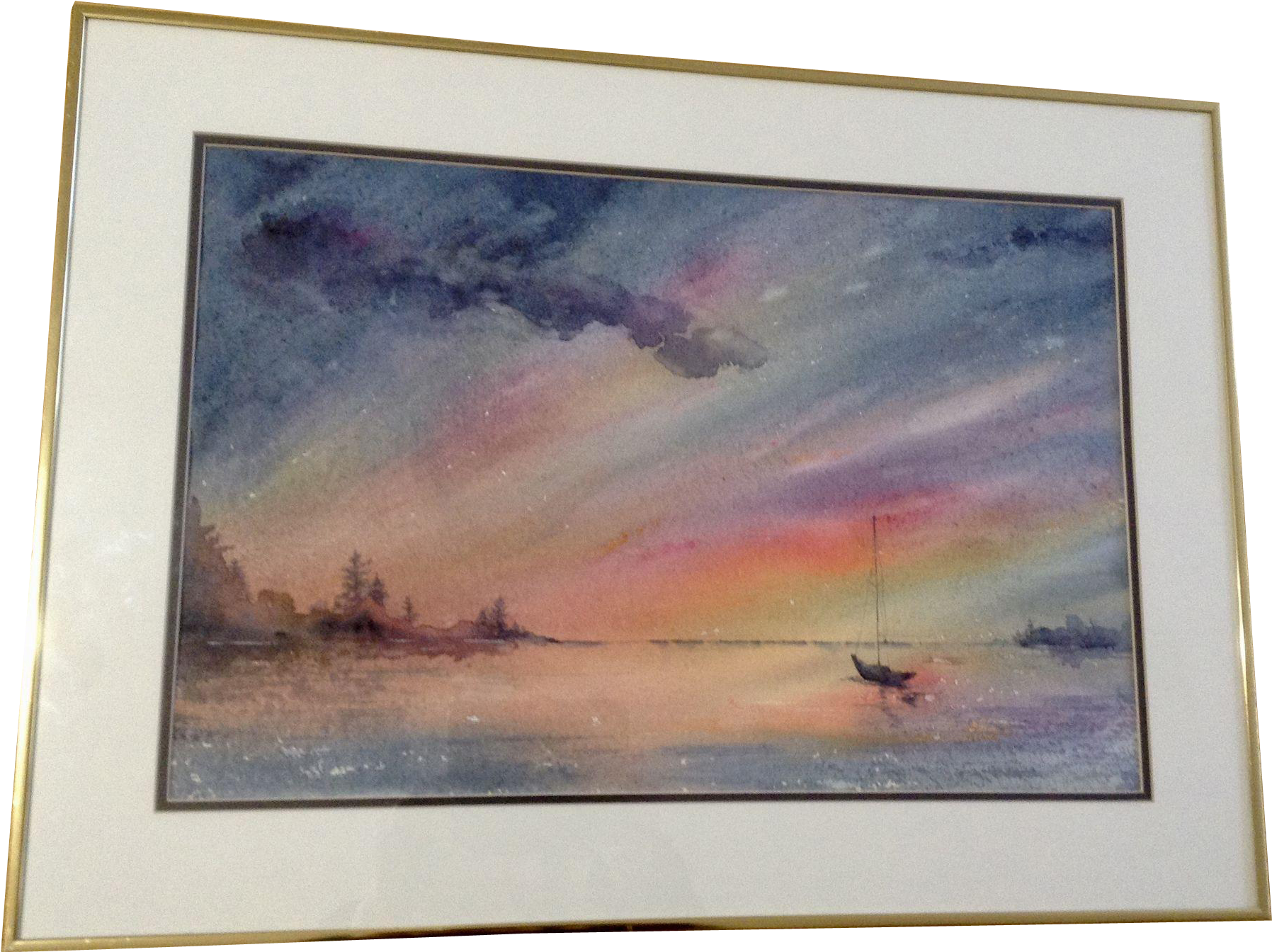 The Sun Has Just Set And The Colors Of The Transition - Watercolor Painting (1795x1795), Png Download