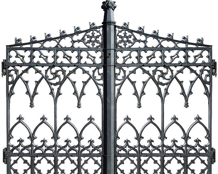 Gothic Black Iron Gate Door Png Stock Image - Iron Gate Silhouette (800x600), Png Download