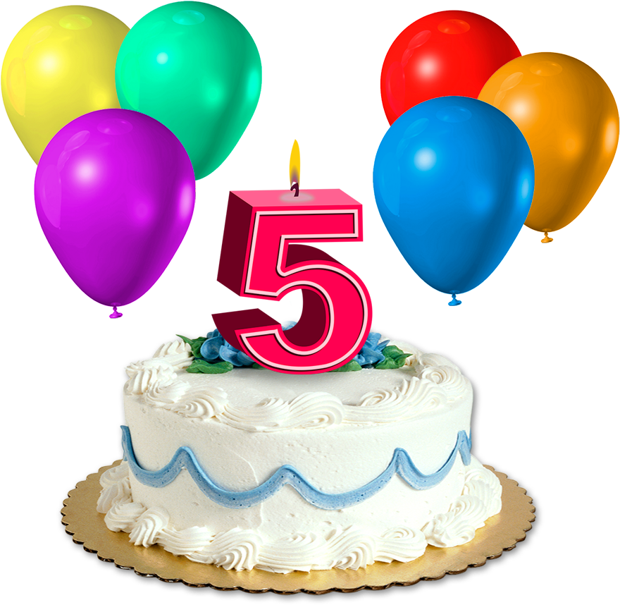 Wish To You Anniversary - 5th Birthday Cake Png (900x900), Png Download