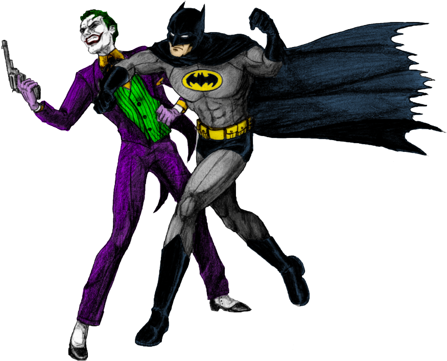Batman Joker Png Image - Joker And Batman Transparent (900x758), Png Download