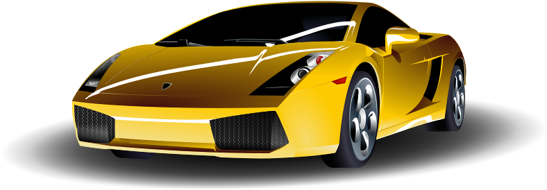 Lamborghini Gellar - Yellow Sports Car Png (800x313), Png Download