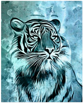 Watercolor Tiger Poster 16"x20" - Watercolor Painting (500x500), Png Download
