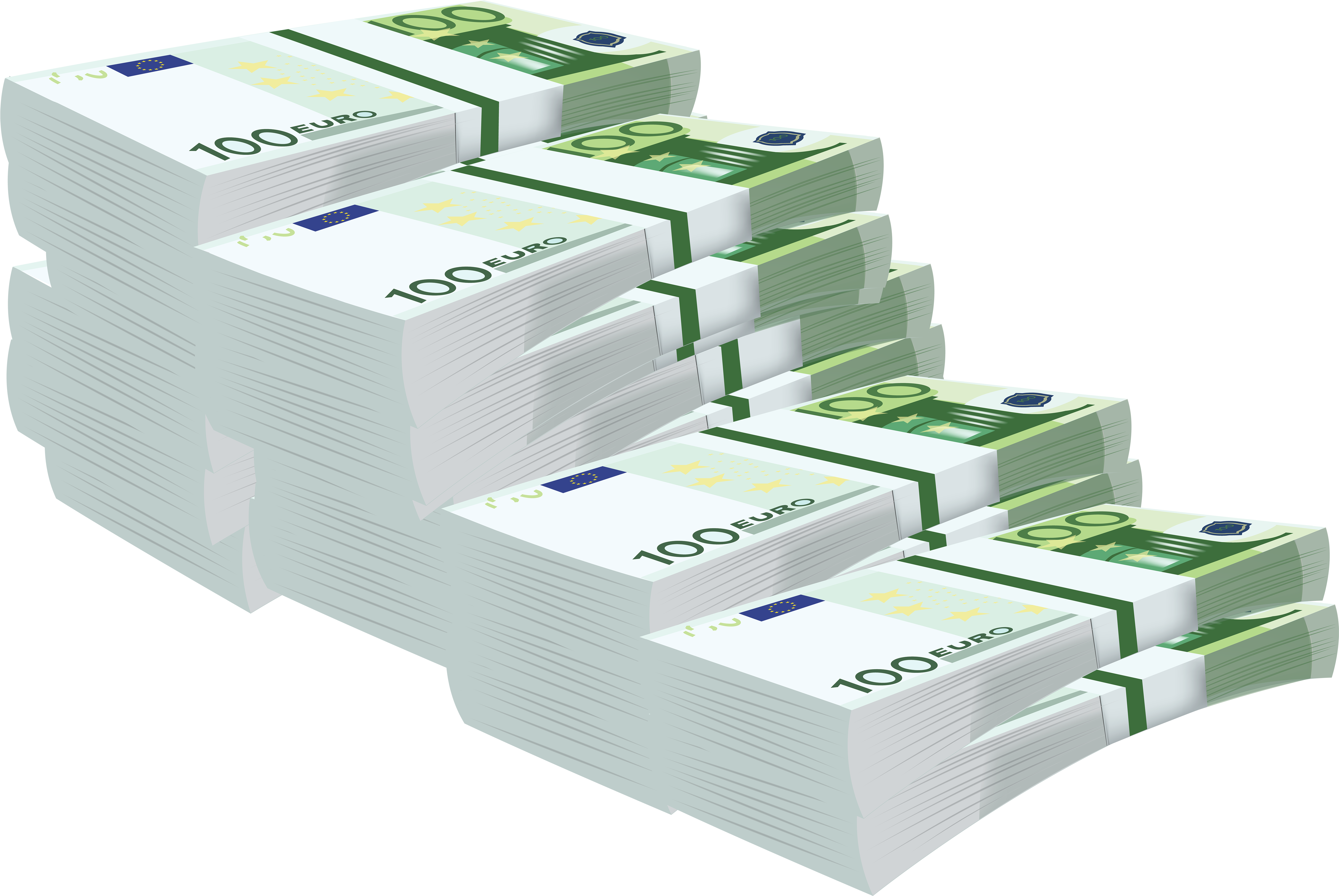 100 Euro Bundle Stairs Transparent Png Clip Art Image - 100 Euro Transparent (6000x4015), Png Download